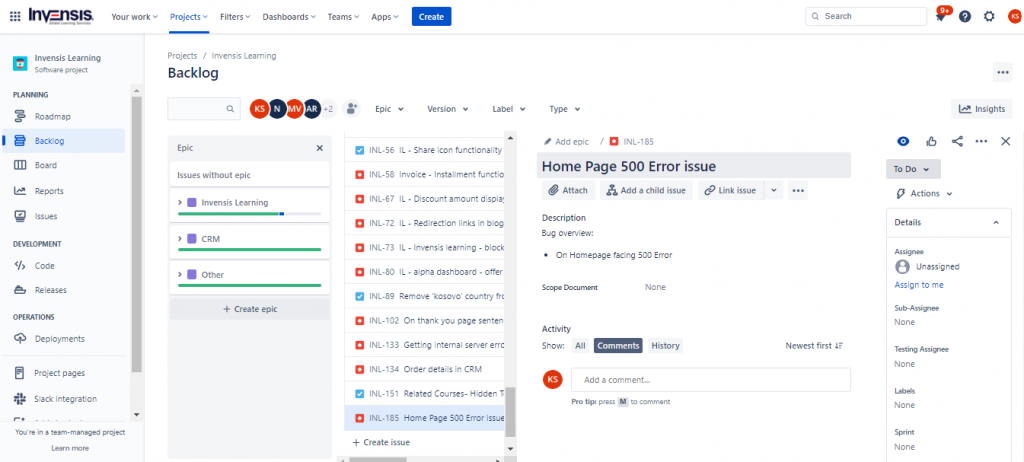 Creating Issues in JIRA based on Project Plan