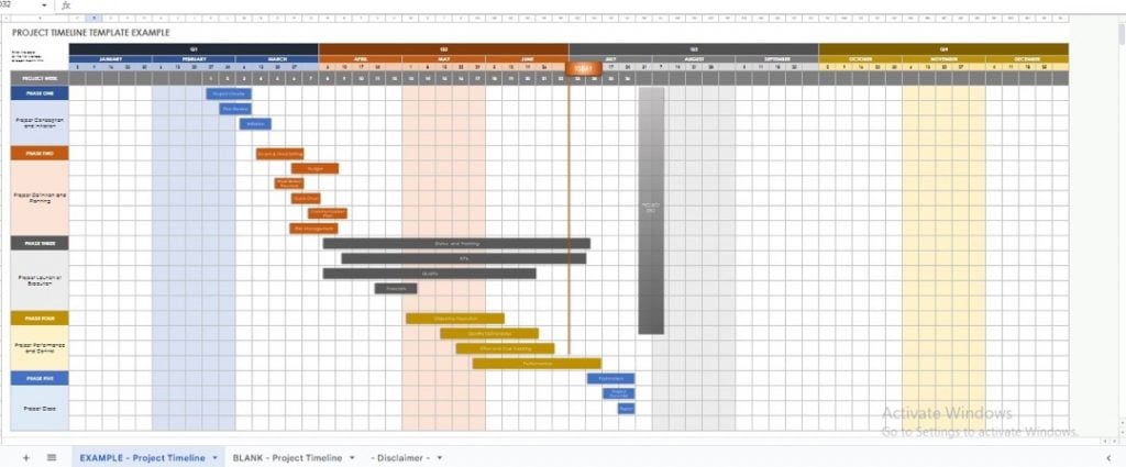 Project Timeline Template for Project Management